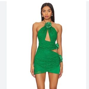 For Love And Lemons Green Mini Dress